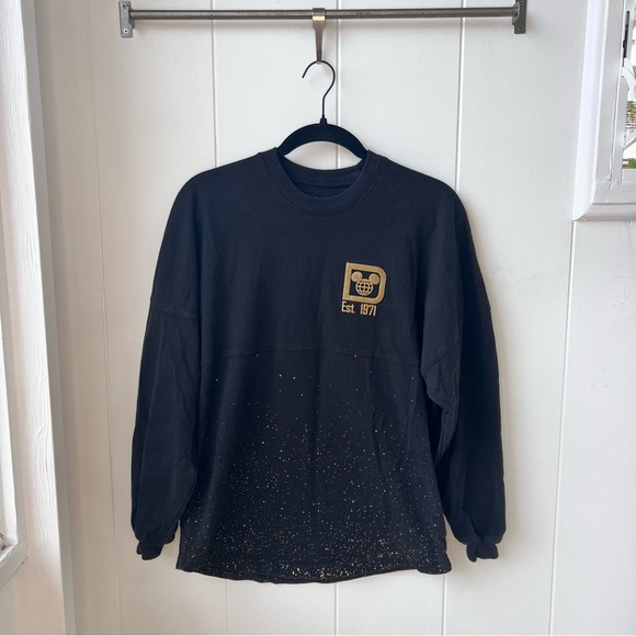 Disney World Spirit Jersey Adults Belle of the Ball Gold Black Dot Sparkle Sz XS - Picture 2 of 7